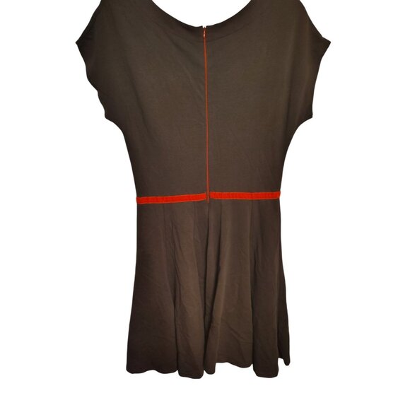 Heel Athens Lab Medium Short Dress, Felt Tulips, Retro Inspired Greenish Gray - Picture 4 of 5